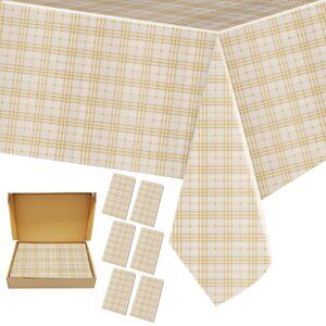 Heavy Duty Disposable Tablecloths 6 Pack 54x108 Inch Leakproof